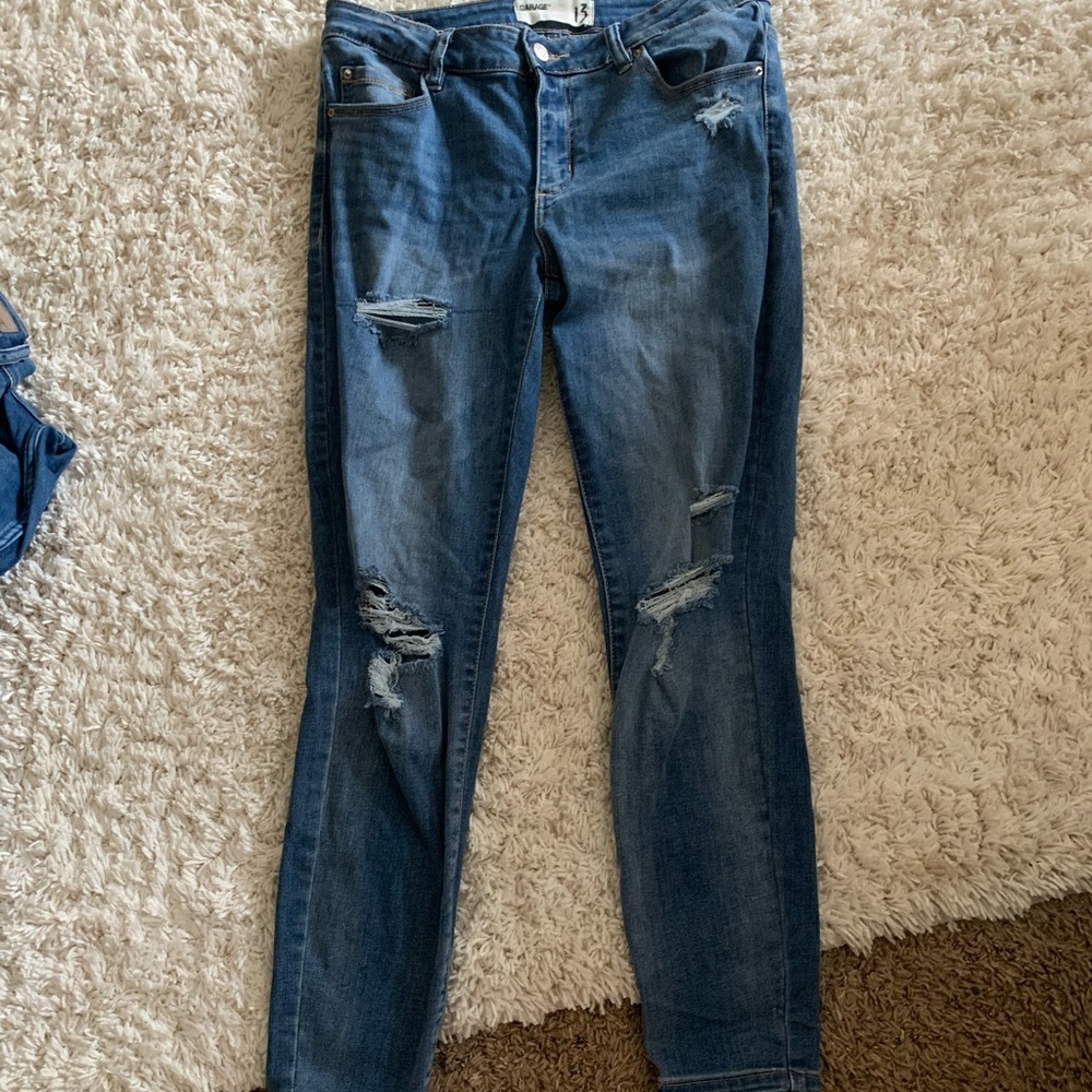 Size 13 Garage high waisted ripped skinny jeans